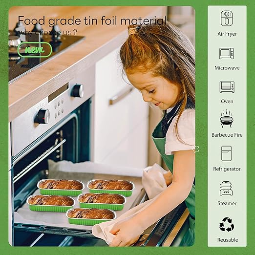 50 PACK Mini Cake Pans with Lids and Spoons, Rectangular Aluminum Foil Bread Pan - Image 4