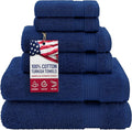 American Veteran 100% Cotton Turkish 6 Piece Luxury Towel Set by AmericanVeteranTowel