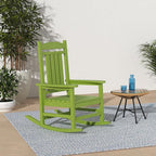KINGYES HDPE Rocking Chairs Outdoor, Patio Rocking Chairs with 330lbs Support, Smooth Porch Rocker for Deck Lawn Yard, Pistachio Green - Image 2