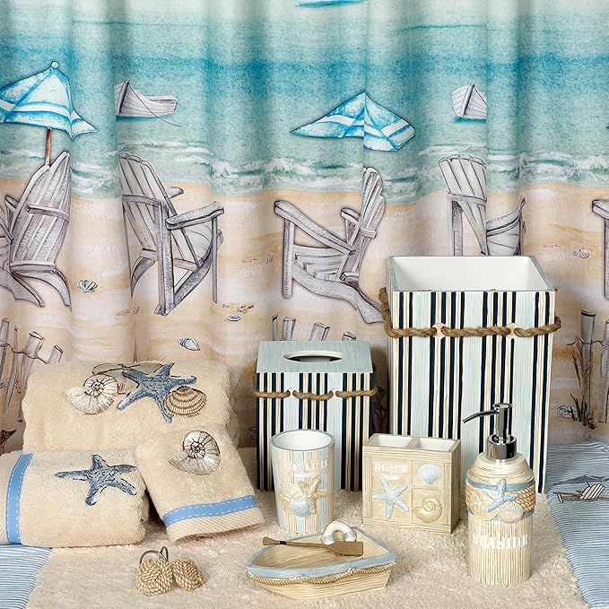 Zenna Home Shower Curtain Hooks Seaside Serenity Bath Accessories - Image 4