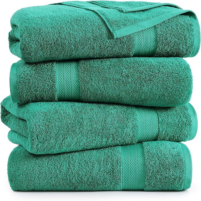 LANE LINEN 100% Cotton Oversized Bath Towels Set of 4 - Image 2