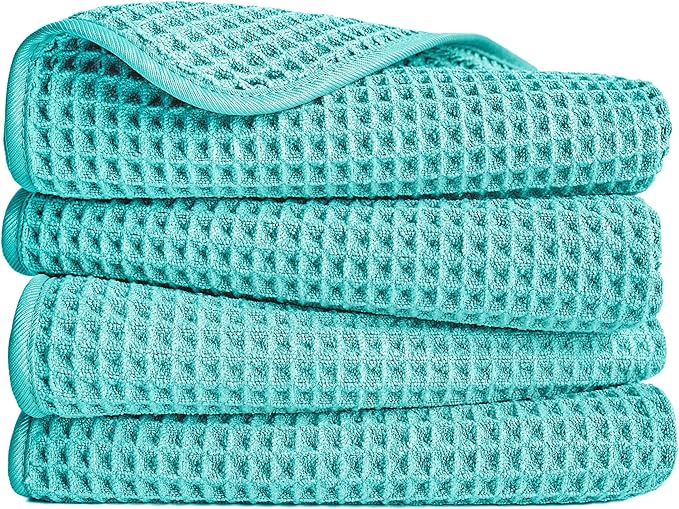 POLYTE 430 GSM Microfiber Lint Free Hand Towel, 16 x 30 in, 4 Pack by Polyte