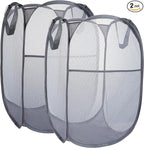 2 Pack Mesh Laundry Basket, Foldable Popup Laundry Hamper by LVXINLI