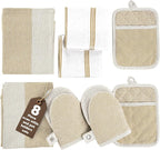 Casa Platino Pot Holders and Oven Mitts, 8-Piece – 500°F Heat Resistant Mini by CasaPlatino
