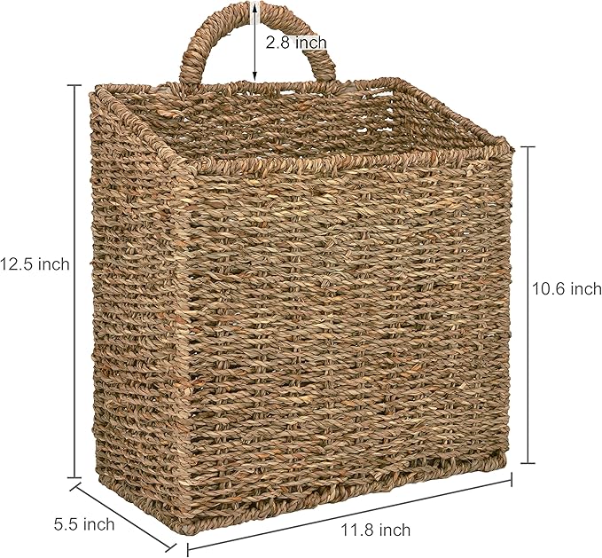 MyGift Wall Basket Hanging Storage Basket, Large Decorative Baskets, Magazine - Image 5