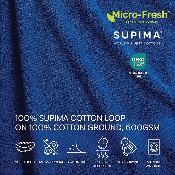 Lacoste Heritage 100% Supima Cotton Tub Mat, Surf Blue, Premium Super Soft Bath - Image 4
