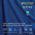 Lacoste Heritage 100% Supima Cotton Bath Sheet, Surf Blue, Premium Super Soft - Image 4