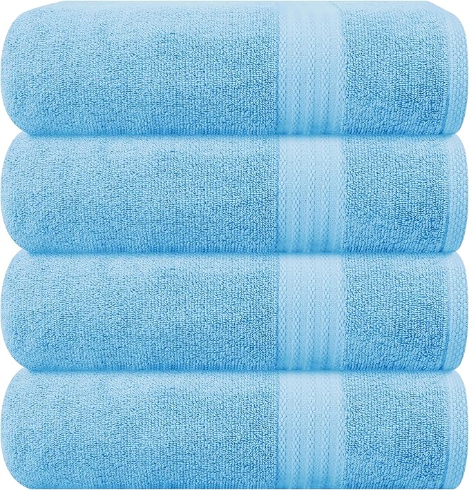 GLAMBURG Premium Cotton 4 Pack Bath Towel Set by GLAMBURG