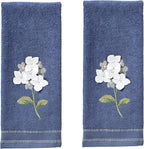 SKL Home Farm Hydrangea 100% Cotton 3D Embroidered 2pc Hand Towel Set, by SKLHomebySaturdayKnightLtd
