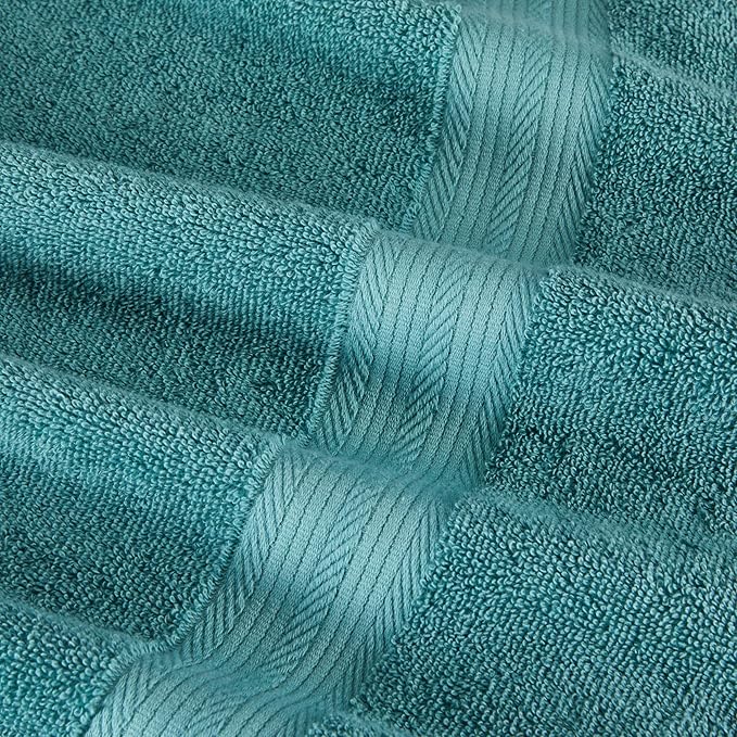 Amazon Basics Fade-Resistant 100% Cotton Bath Towel, Teal Green - Image 5