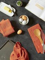 DII Basic Terry Collection Waffle Dishtowel Set, Solid Spice, 4 Piece - Image 6
