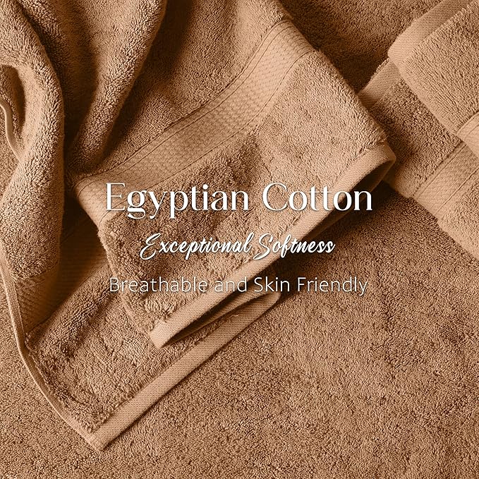 SUPERIOR Egyptian Cotton Pile 6 Piece Towel Set, Includes 2 Bath, 2 Hand - Image 5
