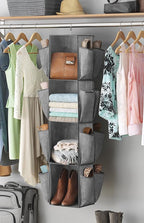 Whitmor Rotating Crosshatch Gray Closet Organizer 10 x 15 x 48 inches - Image 2