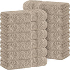 White Classic Luxury Cotton Washcloths 13x13 Inch by WhiteClassic