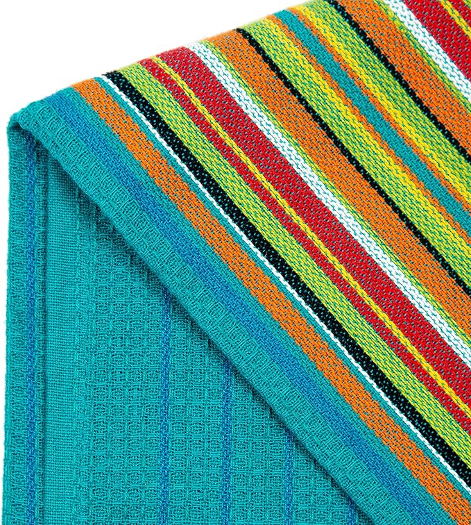 COTTON CRAFT Salsa Stripe Kitchen Towels - Image 3