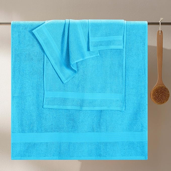GLAMBURG Ultra Soft 8-Piece Towel Set -100% Pure Ringspun Cotton, Contains 2 - Image 3