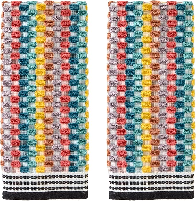 SKL Home Mid-Century 100% Cotton Premium 2-Piece Hand Towel Set, 450 GSM by SKLHomebySaturdayKnightLtd