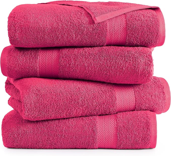 LANE LINEN Luxury 100% Ring Spun Cotton Large Bath Towels Set of 4 - Image 2