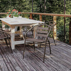 Flash Furniture Lila Bronze Metal Restaurant Stack Chair with Metal Slats - Image 2