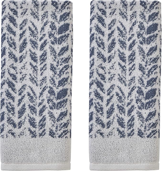 SKL Home Distressed Leaves 100% Turkish Cotton Premium 2-Piece Hand Towel Set by SKLHomebySaturdayKnightLtd
