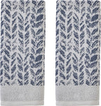 SKL Home Distressed Leaves 100% Turkish Cotton Premium 2-Piece Hand Towel Set by SKLHomebySaturdayKnightLtd