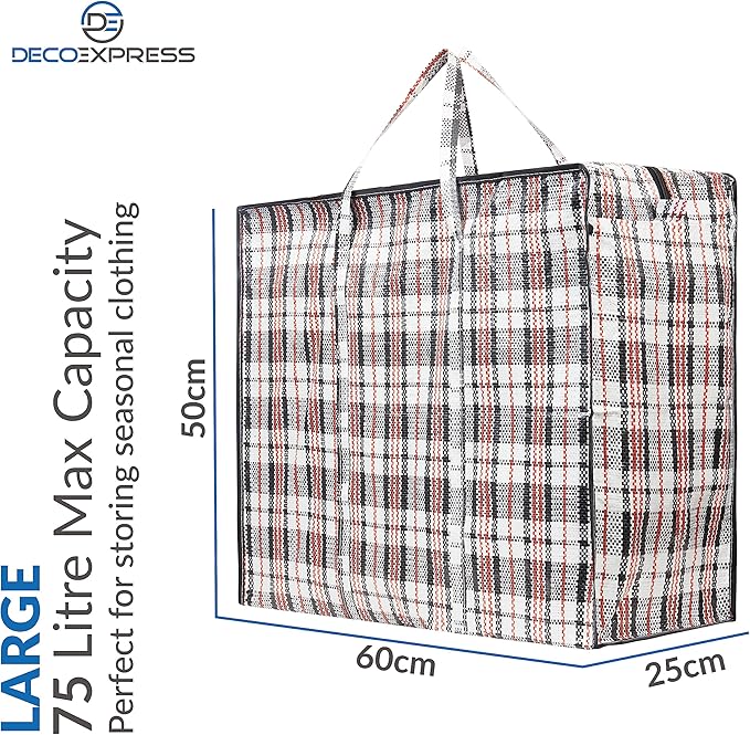 Deco Express Moving Bags with Zipper, Clothes Storage, Moving Supplies - Image 3