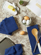 DII Basic Terry Collection Waffle Dishtowel Set, Solid Nautical Blue, 4 Piece - Image 6