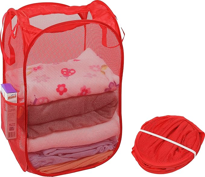 Simple Houseware Mesh Pop-Up Laundry Hamper Basket - Image 3