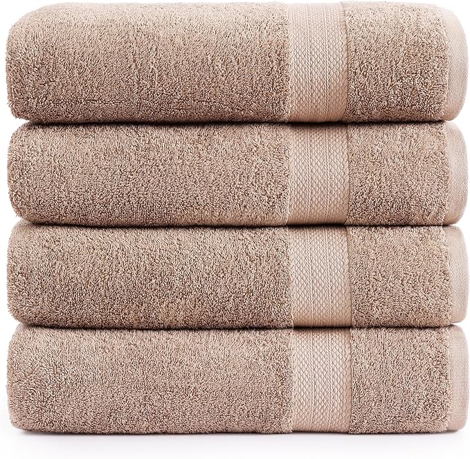 LANE LINEN 100% Pure Cotton Bath Sheets 4 Pack by LaneLinen