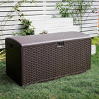 Amazon Basics Outdoor Storage Deck Box, Lockable, Weather-Resistant, 99 Gallon, Brown, for Patio Cushions, Gardening Tools, Pool Accessories - Image 8