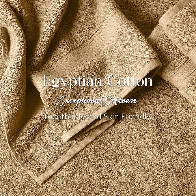 SUPERIOR Egyptian Cotton Pile 6 Piece Towel Set, Includes 2 Bath, 2 Hand - Image 5