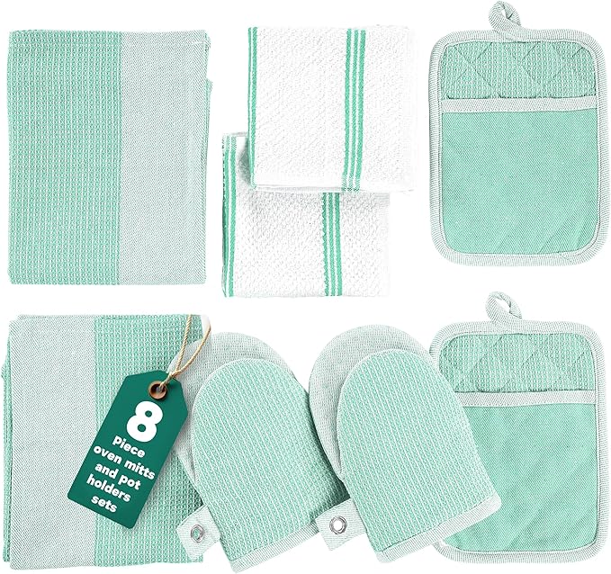 Casa Platino Potholders & Oven Mitts Heat Resistant, 8-Piece Mini Oven Mitts by CasaPlatino