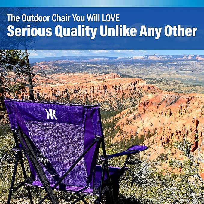 Kijaro Dual Lock Portable Camping Chairs - Enjoy the Outdoors with a Versatile Folding Chair, Sports Chair, Outdoor Chair & Lawn Chair - Dual Lock Feature Locks Position – Kawachi Purple - Image 11