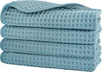POLYTE 430 GSM Microfiber Lint Free Washcloth Face Towel, 13 x 13 in, 4 Pack by Polyte