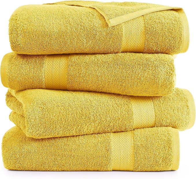 LANE LINEN Cotton Bath Towels Pack of 4 - Image 2