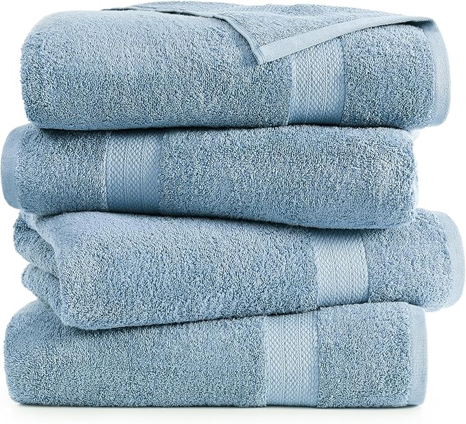 LANE LINEN 100% Ring Spun Cotton 4 Pack Bath Towels - Image 2