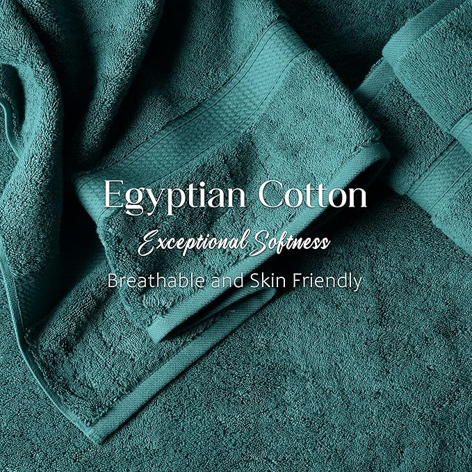 SUPERIOR Egyptian Cotton Pile Bath Towel Set of 2, Ultra Soft Luxury Towels - Image 5