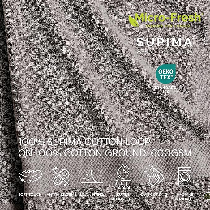 Lacoste Heritage 100% Supima Cotton Tub Mat, Premium Super Soft Bath Towel - Image 3