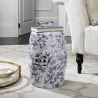 Safavieh ACS4514A Safavieh Castle Gardens Collection Glazed Ceramic Birds Garden Stool, Blue - Image 2