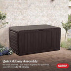 Keter Marvel Plus 71 Gallon Resin Outdoor Storage Box for Patio, Balcony & Garden – Weather‑Resistant Deck Box for Cushions, Pillows, Pool Floats & Tools, Brown - Image 6