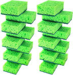 Green Multi Use Scrub Sponge. Made in Europe. 18 Pk, 4.3x2.8x1.4 inches. by Okleen