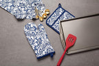 DII Cotton Dish Towel Set Damask Print, Nautical Blue - Image 3