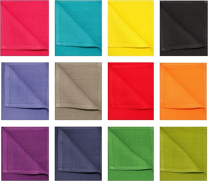 Cotton Craft 12 Pack Multicolor Kitchen Towels 16x28 Inches- Pure Cotton - Image 2