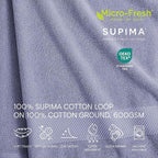 Lacoste Heritage 100% Supima Cotton Bath Sheet, Light Denim, Premium Super Soft - Image 4