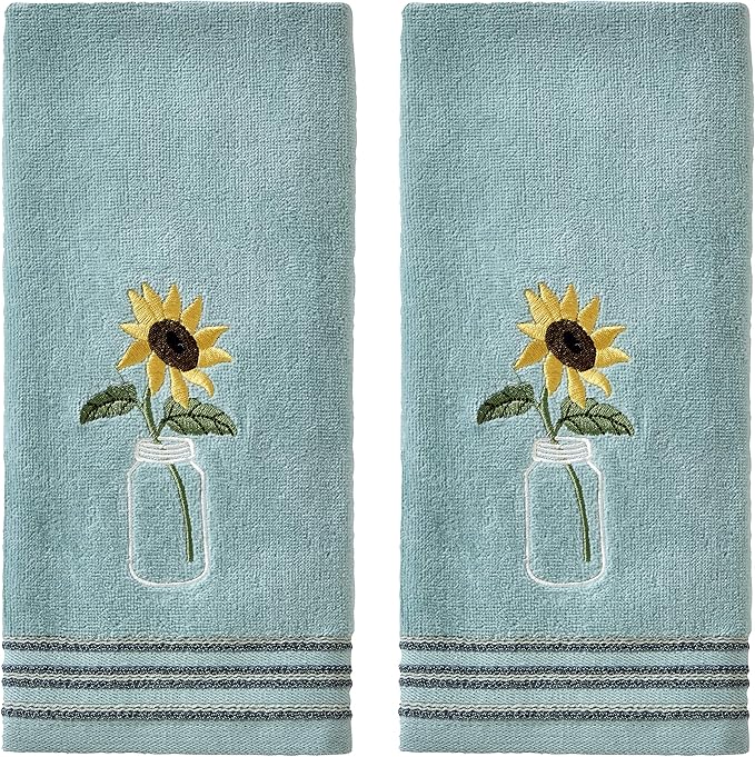 SKL Home by Saturday Knight Ltd. Sunflower in Jar Hand Towel by SKLHomebySaturdayKnightLtd