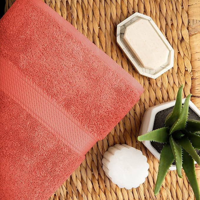 SUPERIOR Egyptian Cotton Solid Towel Set, Washcloths 13” x 13”, Hand Towels 20” - Image 6