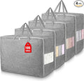 4Pack 105L Extra Large Storage Bags, Folding Moving Comforter Blanket Storage by Besslly