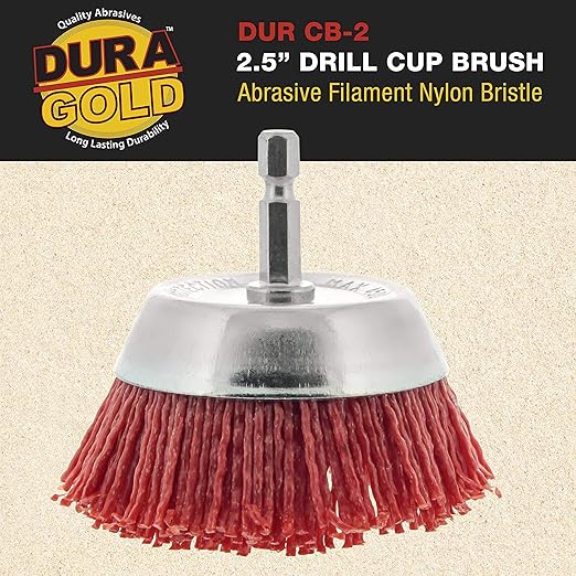 Dura-Gold 2.5" Abrasive Filament Nylon Bristle Cup Brush - Image 2