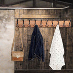 WEBI Coat Rack Wall Mount, 38 9/16" Long, 10 Hooks, Wood Coat Hooks Wall - Image 4