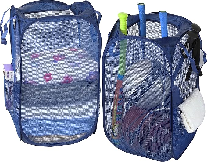 Simple Houseware Mesh Pop-Up Laundry Hamper Basket - Image 2